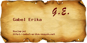 Gabel Erika névjegykártya